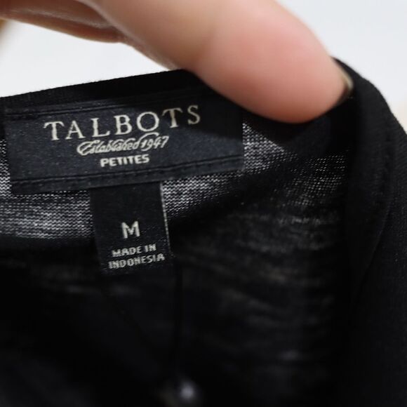 Talbots Black Ruffle Tank Top Medium NWT Pleated Yoke Summer Layering Top - Picture 8 of 10